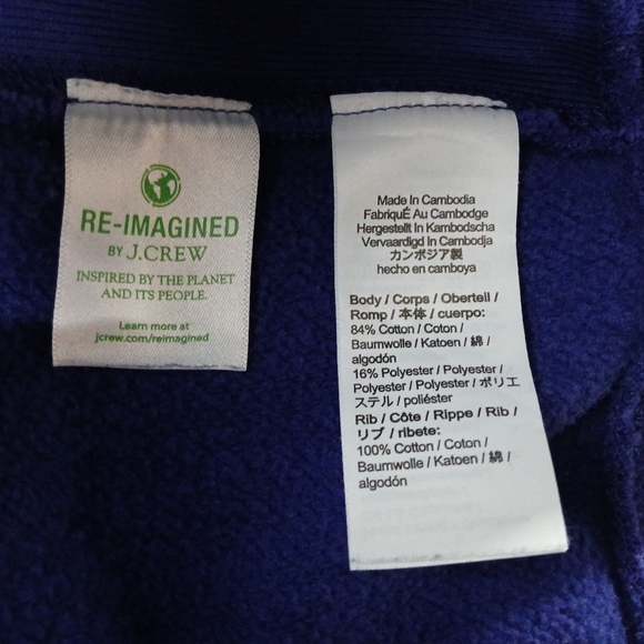 J. Crew Heritage Fleece Royal Blue 90's Vibe Hoodie. Men's Size S - Picture 9 of 11